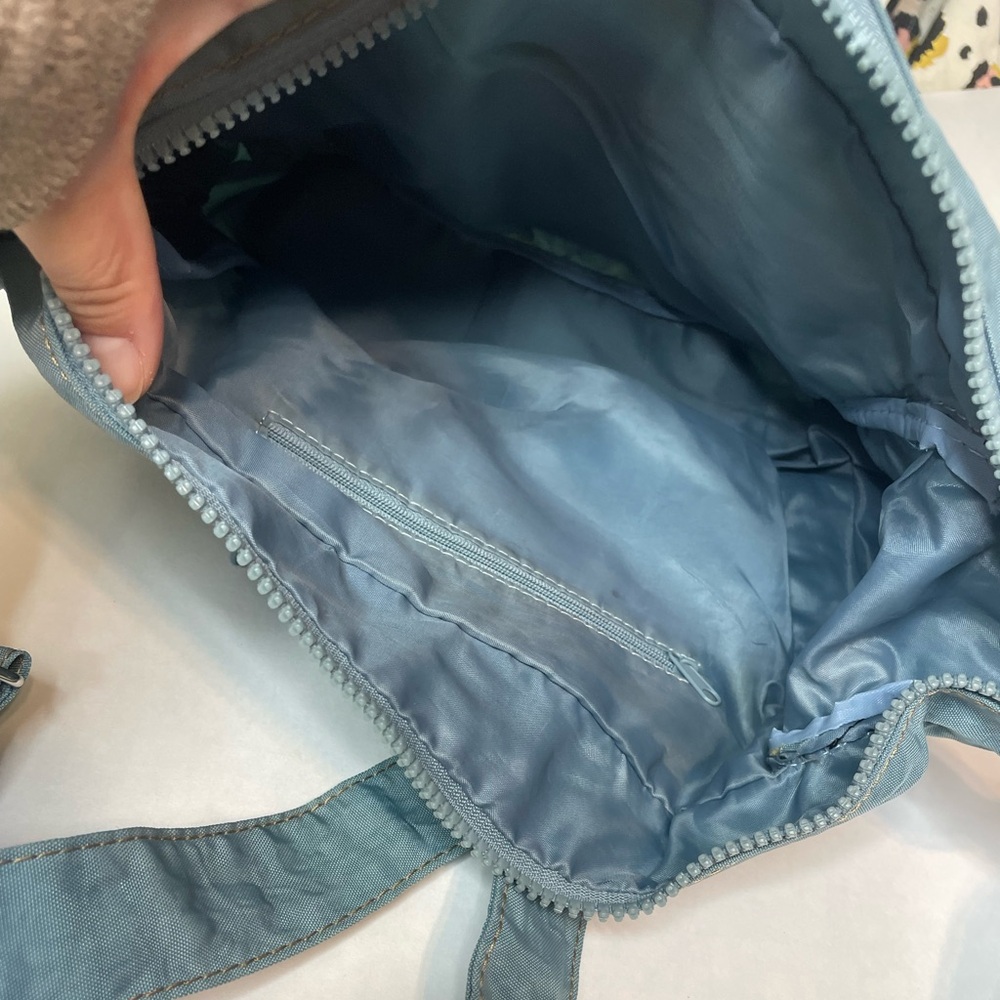 Acid Washed Print Blue Nylon Crossbody Bag - Picture 5 of 6